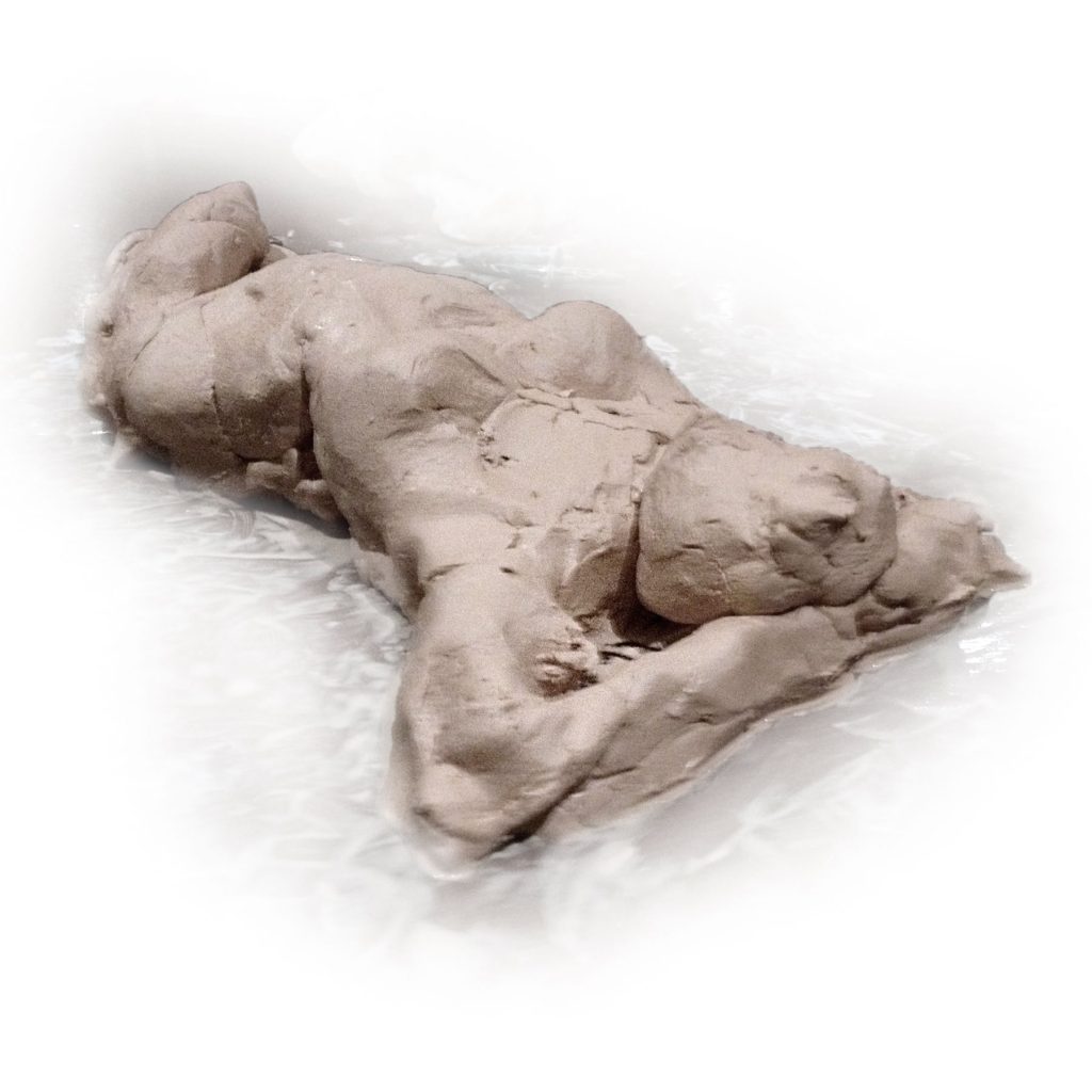 nude reclining in clay